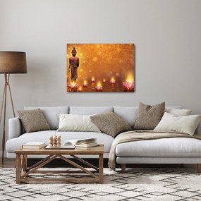 Obraz - Budha v zlatom lesku (70x50 cm)