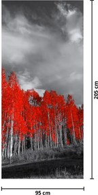 Fototapeta na dvere - Červené stromy (95x205cm)