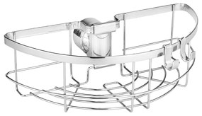 Samodržiaca kúpeľňová polička z nerezovej ocele v striebornej farbe Floresta - Wenko