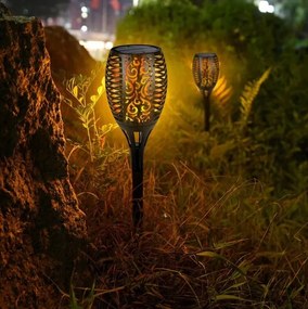 SADA 4 solárnych LED bateriek s efektom plameňa a ohňa IP44 do záhrady