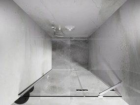 Mexen, Mexen Lunar pravé otočné sprchové dvere 80 cm, transparentné, biele - 834-080-000-20-00-P