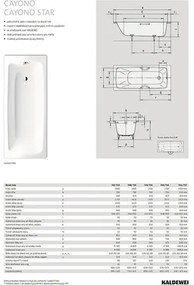 Kúpeľňová vaňa Cayono 180x80 cm KW 751