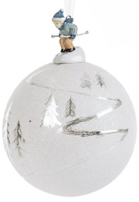 SKLENENÁ VIANOČNÁ BANKA NA STROMČEK (FI) 10 CM VZOROVANÁ