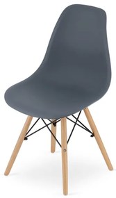 Set štyroch jedálenských stoličiek OSAKA dark slate (hnedé nohy) 4ks