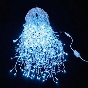 Vianočné svetielka LED záclona FLASH modrá 300 LED