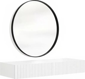 Závesný toaletný stolík Nicole so zrkadlom 80 cm - biely mat