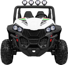 Ramiz Terénna bugina Strong pre deti biela + pohon 4x4 + diaľkové ovládanie + nosič batožiny + rádio MP3 + LED