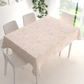Biante Zamatový obdĺžnikový obrus Tamara TMR-029 Ružovobéžové hexagony s čiernym žíhaním 100x140 cm