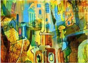 Obraz - Architektúra, kubistická abstrakcia (70x50 cm)