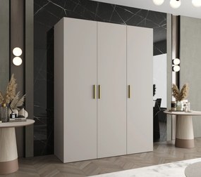 Šatníková skriňa 150 cm Borry 1 (kašmír + zlatá). Akcia -65%. Vlastná spoľahlivá doprava až k Vám domov. 1125766