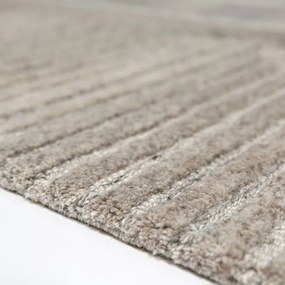 Sivobéžový ručne tkaný vlnený koberec 140x200 cm Lira – Flair Rugs