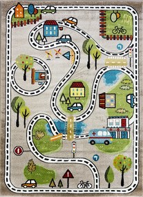 Detský koberec Smart Kids 22919 BEIGE – béžový obdĺžnikový, autoškola Rozmer: 120x180 cm
