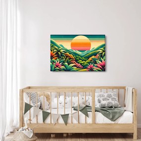 Obraz - Pestrofarebný západ slnka (90x60 cm)