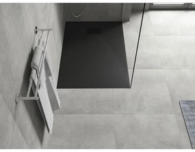Mexen Hugo, obdĺžniková sprchová vanička SMC 110 x 90 cm, čierna, čierna krytka, 42709011-B