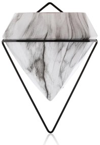 NÁSTENNÝ KERAMICKÝ KVETINÁČ SEMELA SADA 2KS 23X20X11,5 CM+14X10X6 CM BIELA/ČIERNA