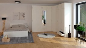 Rohová šatníková skriňa Izetta Typ 3 (biela). Vlastná spoľahlivá doprava až k Vám domov. 1006204