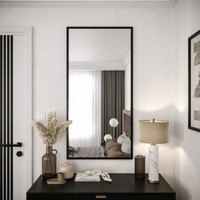 Obdĺžnikové zrkadlo Narulto 60x100, Farby: čierna