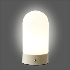 Biela/taupe kovová stolová lampa s plastovým tienidlom (výška 18 cm) Ashford – House Nordic