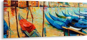 Obraz - Prístav v Benátkach (120x50 cm)