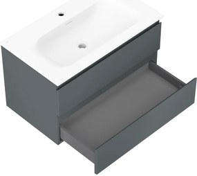 Mexen Orio, kúpeľňová skrinka 80 cm s umývadlom Vela, 2 zásuvky, grafitová matná/biela matná, 91A10-08047-2-BFF66-W23M01