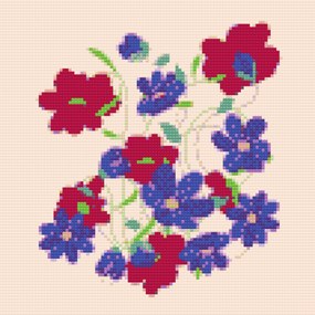 Gario Diamantové maľovanie Jarné kvety Rozmery: 50 x 50 cm, Rámovanie: S vnútorným rámom, Diamanty: Okrúhle