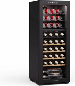 Klarstein Bovella 36 Duo+ chladnička na víno, 2 v 1, 36 fliaš, 2 zóny, 7 políc, Dotykové ovládanie