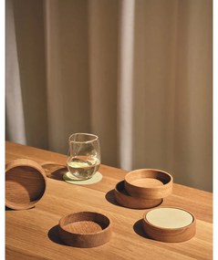 Dekoratívny drevený úložný box v prírodnej farbe ø 11x3 cm Circle S – LIND DNA