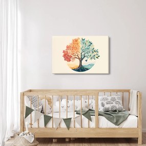 Obraz – Duálny strom s motýľom (90x60 cm)