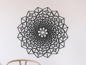 drevko Drevená Mandala na stenu Rozmer obrazu: 44,5 x 44,5 cm, Farba dekorácie: Čierna