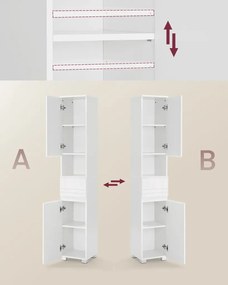 Kúpeľňová skrinka Vasagle Mista biela