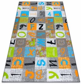 Koberec JUMPY Patchwork sivý/pomarančový/nebeský