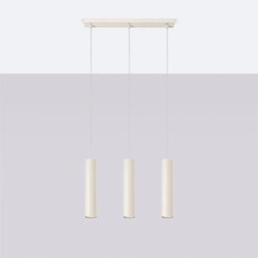 Závesné svietidlo Lagos, 3x béžové kovové tienidlo
