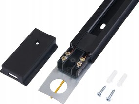 BERGE Koľajnica 1m pre bodové reflektory GU10 - čierna