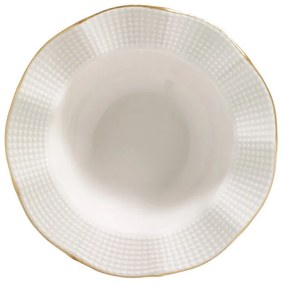 Porcelánová sada 24 ks talířů Creamy Gold bílá/zlatá