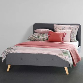 Manželská posteľ s roštom MIKKEL sivá 160x200 cm 987735