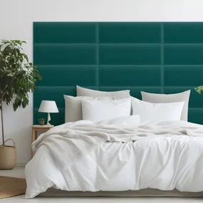 Zamatový čalúnený panel - Obdĺžnik - 80x20cm Farba: Tyrkysová