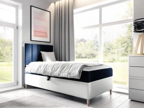Kontinentálna posteľ Junior Kamire 1, Strana: pravá, Rozmer postele: 80x200, Dostupné poťahy: ekokoža Soft 017 (biela) + Fresh 37