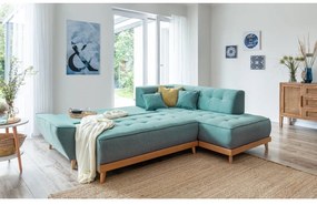 Tyrkysovomodrá rozkladacia rohová pohovka (pravý roh) Dazzling Daisy – Miuform