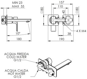 Sapho - Umývadlová batéria pre podomietkovú inštaláciu PAX matná čierna