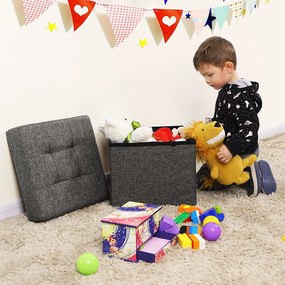 Taburetka 40 L, skladací úložný box, nosnosť 300 kg, 38 x 38 x 38 cm, tmavosivá