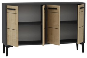 Komoda Daduko (antracit + dub zafírový) . Akcia -16%. Vlastná spoľahlivá doprava až k Vám domov. 1095294