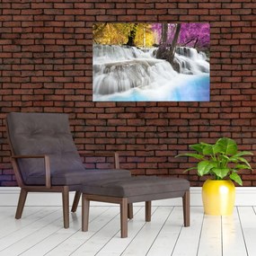 Obraz Erawan vodopádu v lese (90x60 cm)