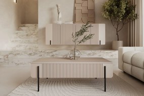 Kávový stolík Malmi 100 cm so zásuvkami - kasmír / čierne nohy