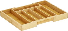 VERK GROUP Organizér do zásuvky, príborník, bambusový, nastaviteľný 27-39 x 37 hĺbka