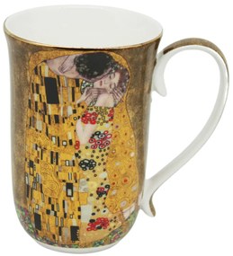 HOME ELEMENTS Porcelánový hrnček 400 ml, Klimt, Bozk zlatý