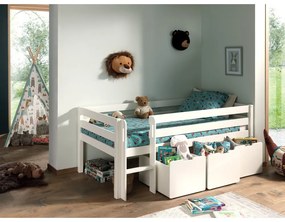 Biela detská vyvýšená posteľ Vipack Pino, 90 x 200 cm