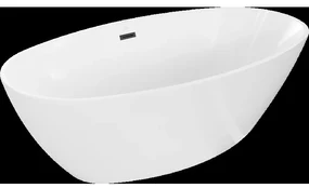 Mexen Eris voľne stojaca vaňa 180 x 95 cm, biela, Prepad Čierna - 53441809500-B