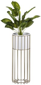 Kvetináč na stojane LOFT II 55 cm zlatý/biely