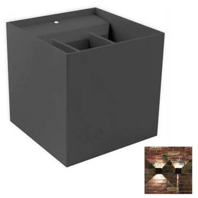 LED Vonkajšie nástenné svietidlo 2xLED/3W/230V IP54 antracit