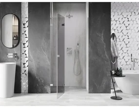 Mexen, Mexen Lunar L výklopné sprchové dvere ľavé 85 cm, transparentné, chróm - 834L-085-000-01-00-L